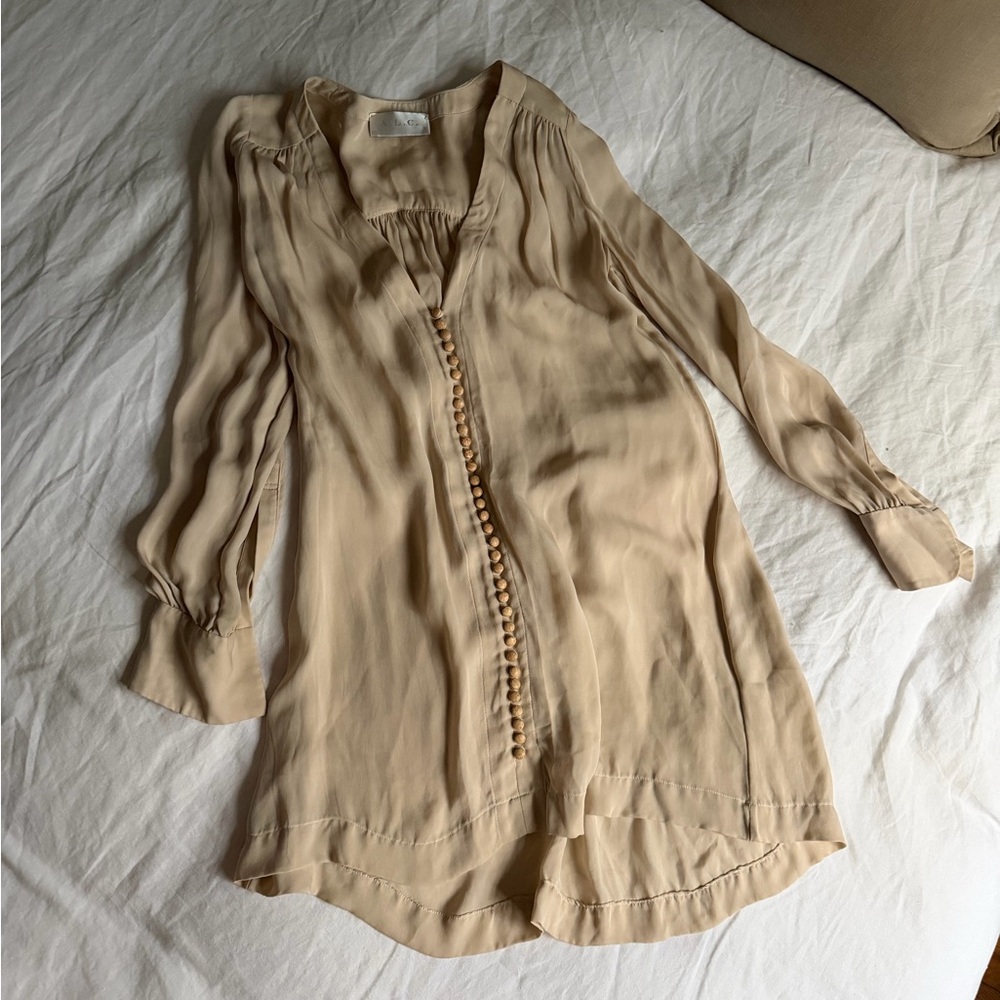 A.L.C. Tan Button-Down Blouse